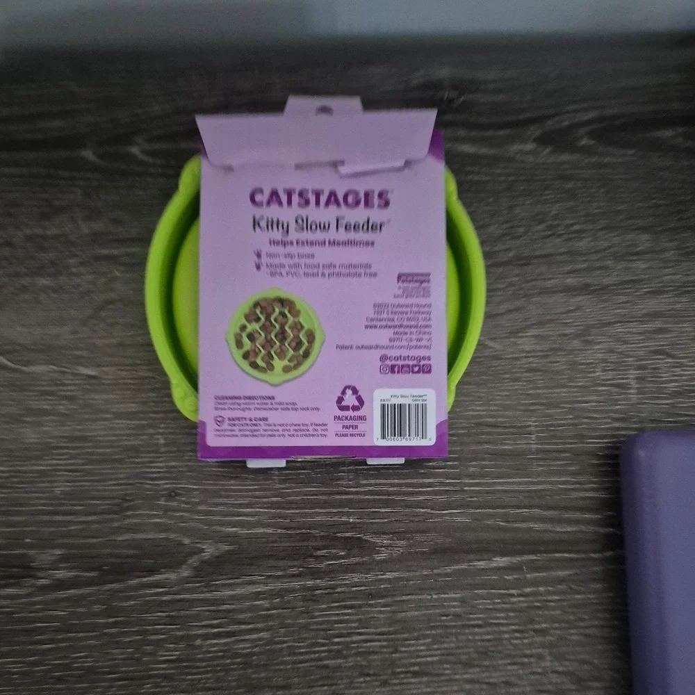 NEW - Petstages Kitty Slow Feeder Cat Bowl Holds 3/4 Cup of Wet/Dry Food